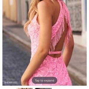 Sherri hill homecoming dress sz 6 pink beaded